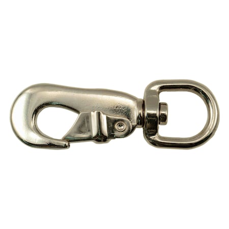 Midwest Fastener 3/4" Nickel Plated Steel Swivel Eye Spring Snap Hooks 10PK 52217